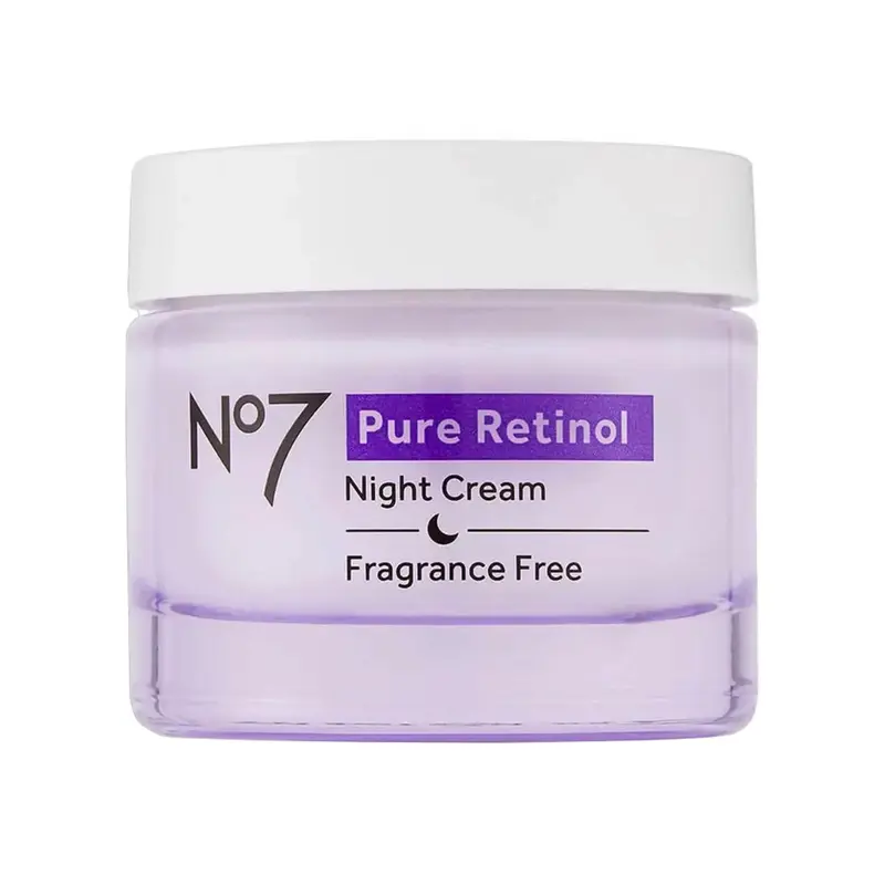 No7 Crème Nuit au Rétinol Pur – Raffermit, lisse et repulpe le teint (50 ml) – Sans parfum, approuvée dermatologiquement