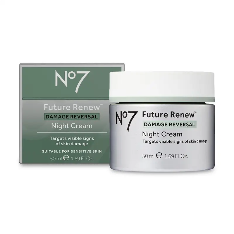 No7 Future Renew Crème Nuit – Réparation des Dommages, Anti-âge, Peptide (50 ml)