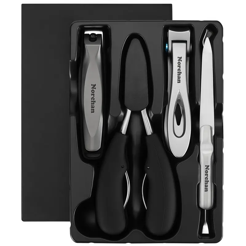 NORCHAN Grand Ensemble Coupe-Ongles 5 Pièces – Lames Tranchantes en Acier S42037