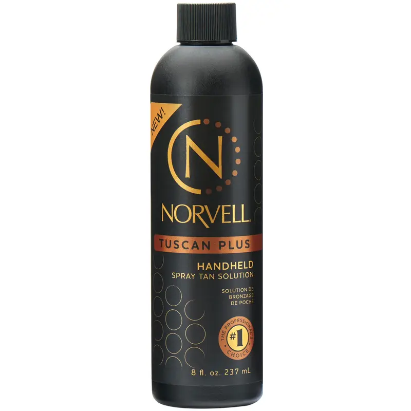 Norvell Tuscan Plus Solution de bronzage sans soleil 8 onces liquides – Teintes caramel et rose, couleur naturelle instantanée, longue tenue et sans traces