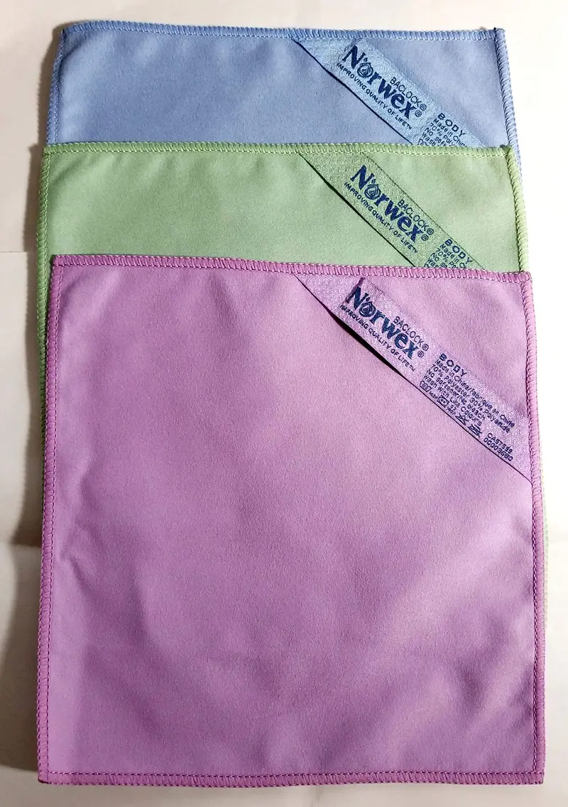 Norwex Lingettes Démaquillage Suede — Pack de 3 (Bleu, Violet et Vert)