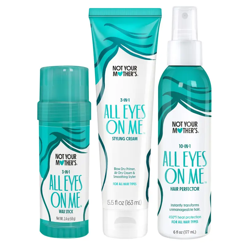 Not Your Mother's All Eyes On Me – 10-en-1 Hair Perfector et 3-en-1 Wax Stick & Crème Coiffante (3-Pack) – Soin et Styling pour Tous Types de Cheveux