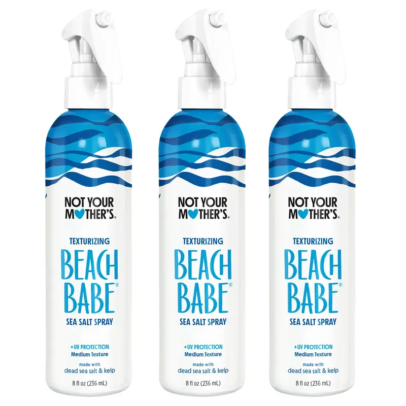 Not Your Mother's Beach Babe Sea Salt Spray – Lot de 3 flacons 237 ml chacun – Spray texturisant pour cheveux décoiffés, fini mat