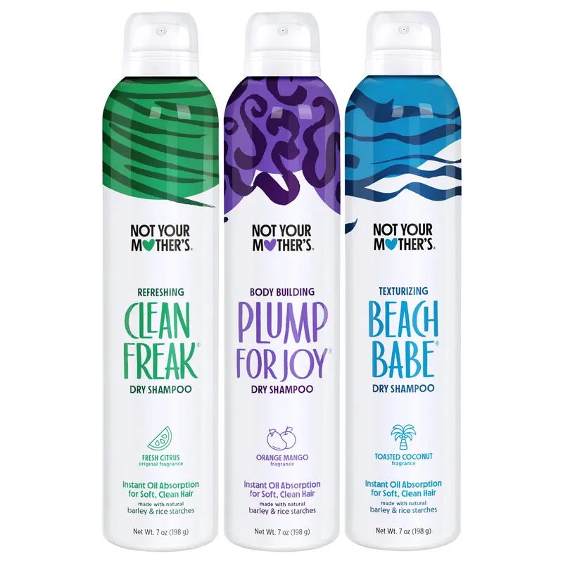 Not Your Mother's Shampoing Sec en Spray Signature (3-pack) – 7 oz chacun – Clean Freak, Plump for Joy et Beach Babe – Absorbe l’excès de sébum et prolonge la tenue