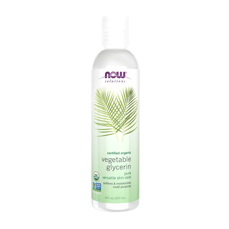 NOW Foods Solutions Glycérine Végétale Biologique – Hydratante et Polyvalente, 8 oz