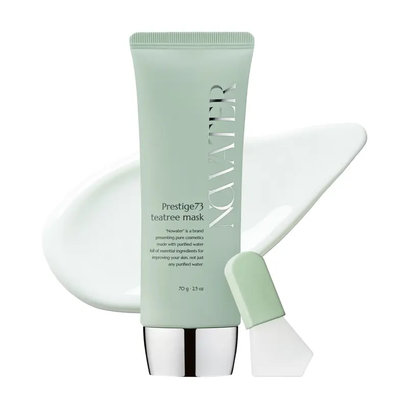 NOWATER Masque enveloppant à l’arbre à thé – Soin apaisant pour peaux sensibles et petites imperfections, extraits tropicaux (2,4 oz)