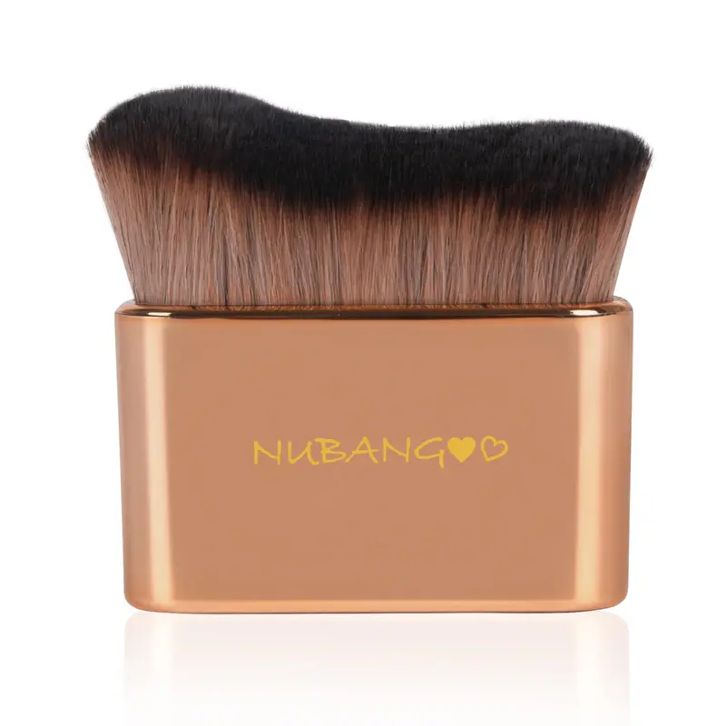NUBANGOO Pinceau Kabuki Professionnel – Fond de Teint, Poudre et Auto-Bronzant (Rose Or)