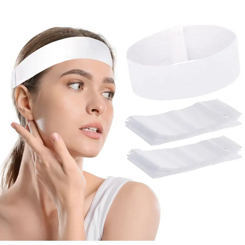 Nujzuir – 100 Bandeaux Jetables pour le Visage, Emballage Individuel