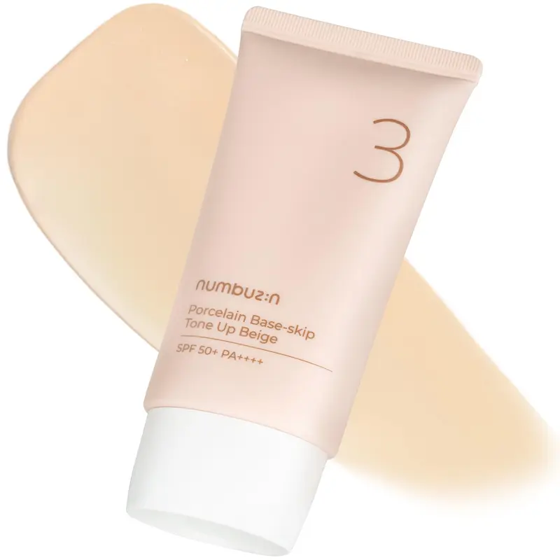 numbuzin No.3 Base Porcelaine Teintée SPF50+ PA++++ – Hydratante, Fini Naturel