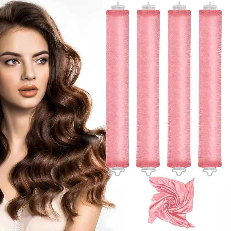 nunflue Boucles Sans Chaleur – Kit Nuit 4 Pièces avec Foulard Satin pour Tous Types de Cheveux