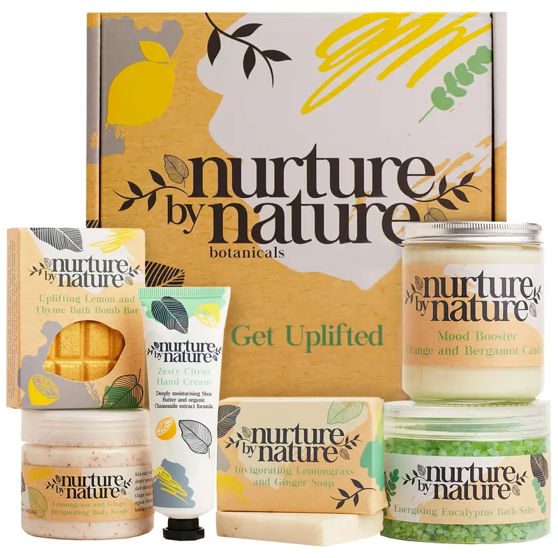 Nurture by Nature Botanicals – Coffret Spa Relaxation et Élévation (6 pièces) – Végan et Sans Cruauté