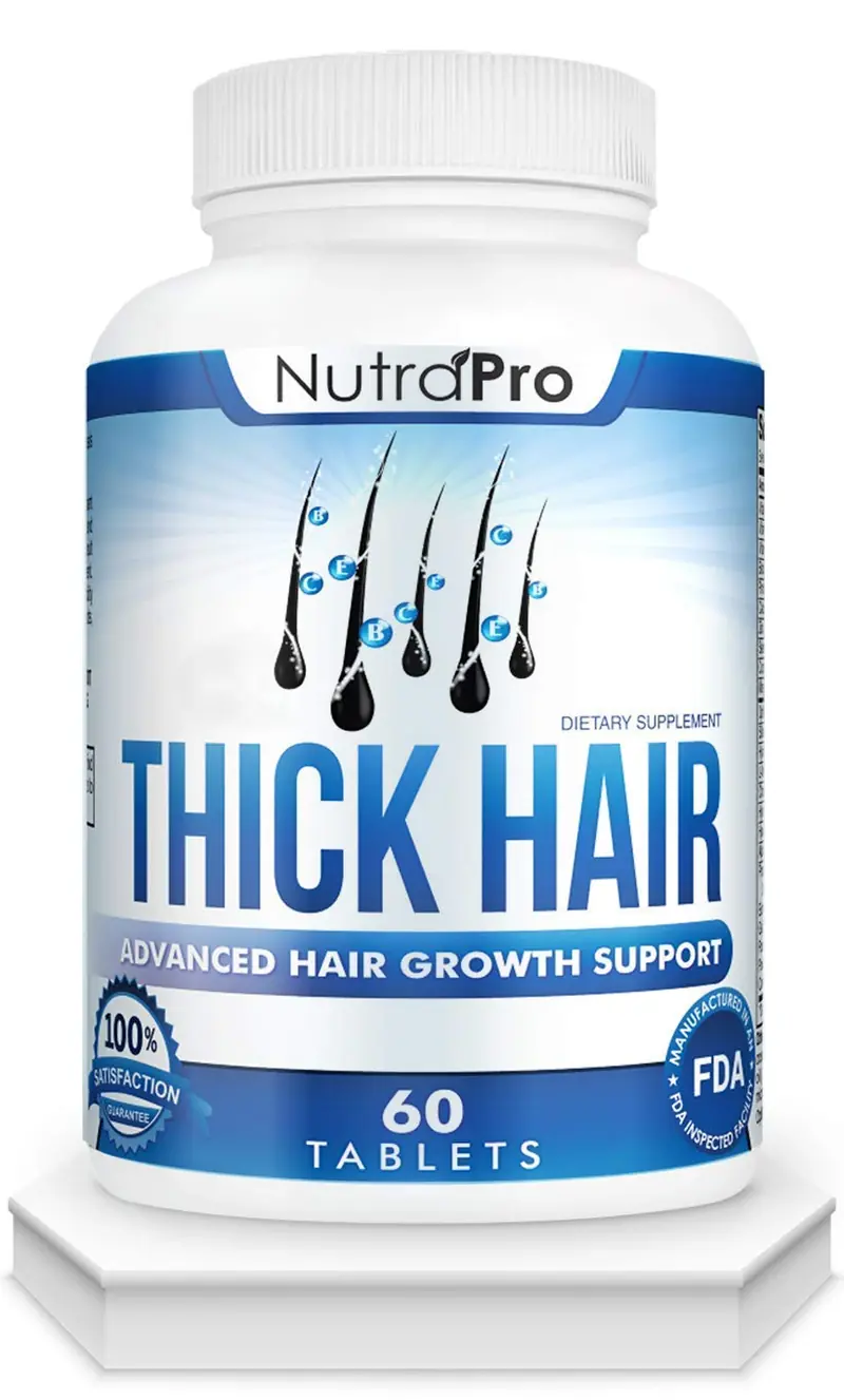 NutraPro Thick Hair Growth – Vitamines croissance cheveux avec bloqueur DHT, biotine, kératine et collagène