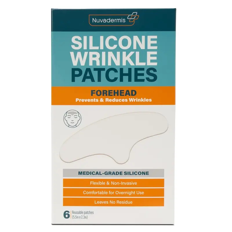 NUVADERMIS Patchs Silicone Frontaux – Anti-Rides Nuit, 6 Pack