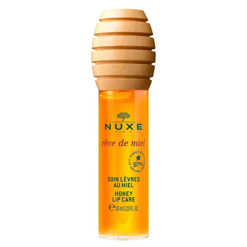 NUXE Rêve de Miel Gloss Lèvres – Hydratation Satinée, 97% D’origine Naturelle, Lavande et Vitamine E