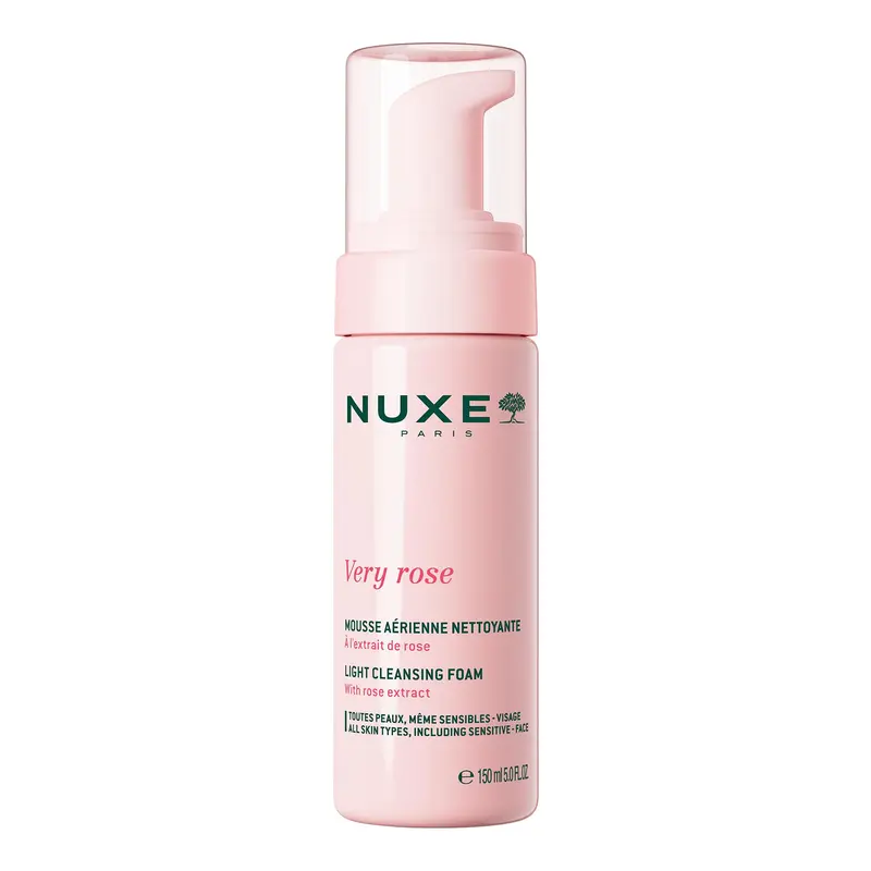 Nuxe Very Rose Mousse Nettoyante Douce – Visage et Yeux, 5 Fl Oz