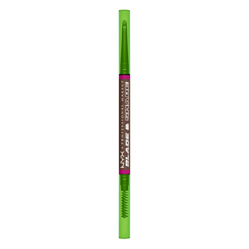 NYX PROFESSIONAL MAKEUP Blade & Shade Brow Pencil – Crayon nano à double pointe pour sourcils, tenue jusqu'à 16H, Brunette