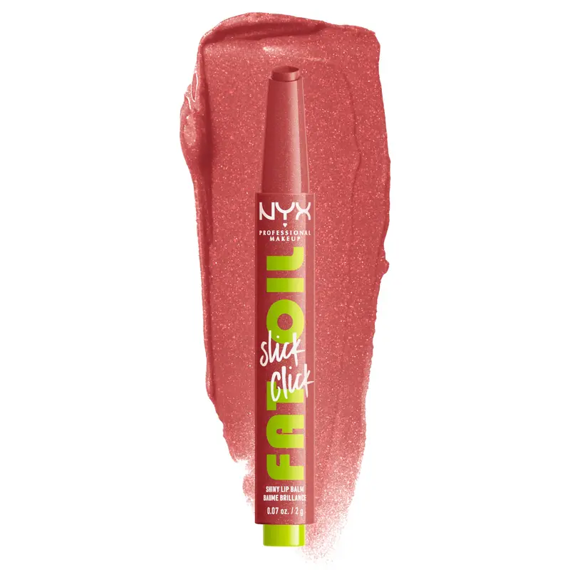 NYX PROFESSIONAL MAKEUP Fat Oil Slick Click — Baume à lèvres huileux pigmenté, vegan, hydratation 12h, 12 teintes