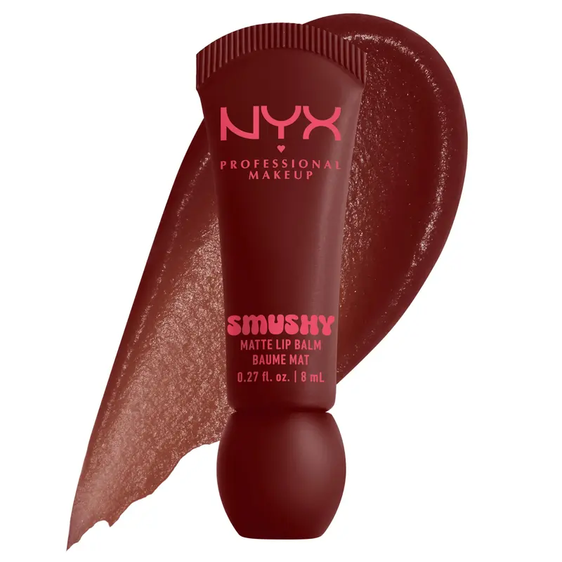 NYX PROFESSIONAL MAKEUP Smushy Matte Lip Balm – Baume à lèvres teinté, fini doux et matte, Teinte Smudge Fudge (Brun Chocolat)