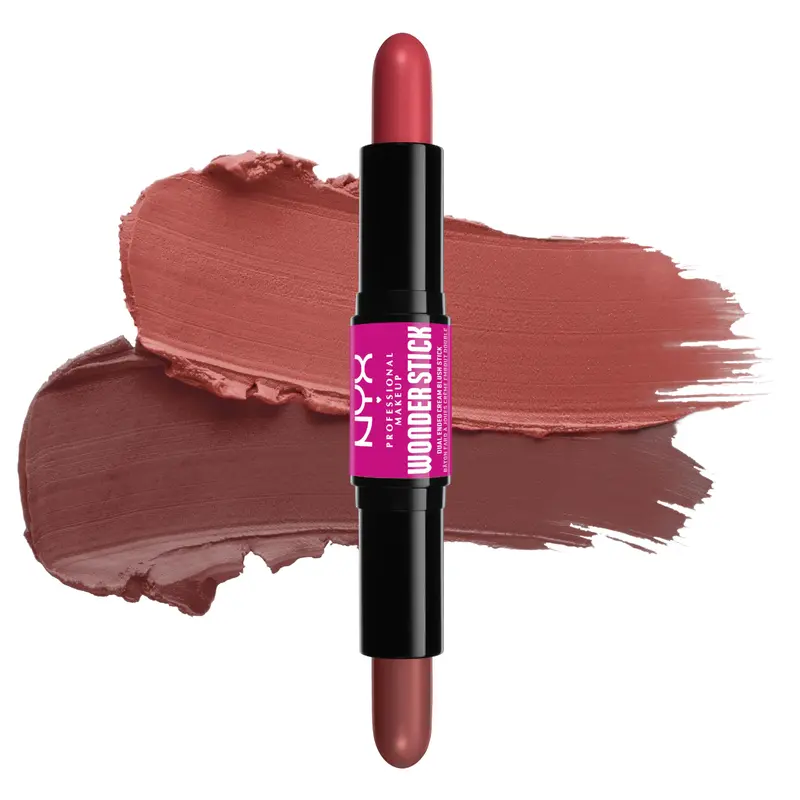 NYX PROFESSIONAL MAKEUP Wonder Stick Blush – Crème double embout hydratante avec acide hyaluronique, Corail & Pêche Profonde