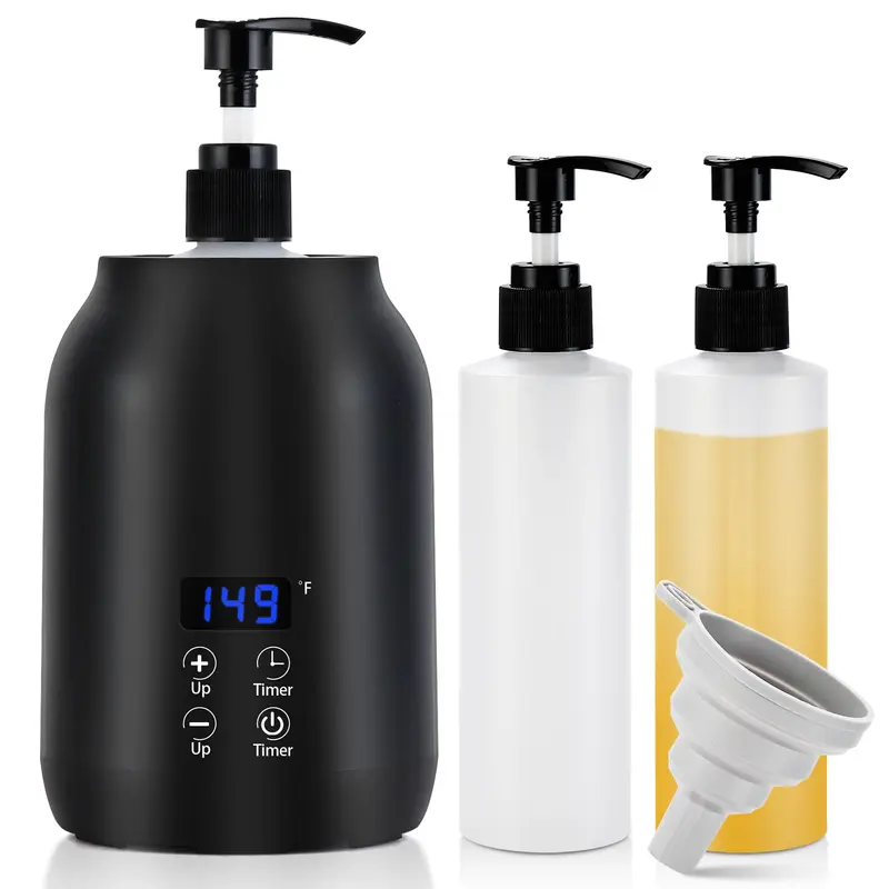 Obecilc – Chauffe-huile de massage à double bouteilles (8,5 oz) | Température réglable et Timer