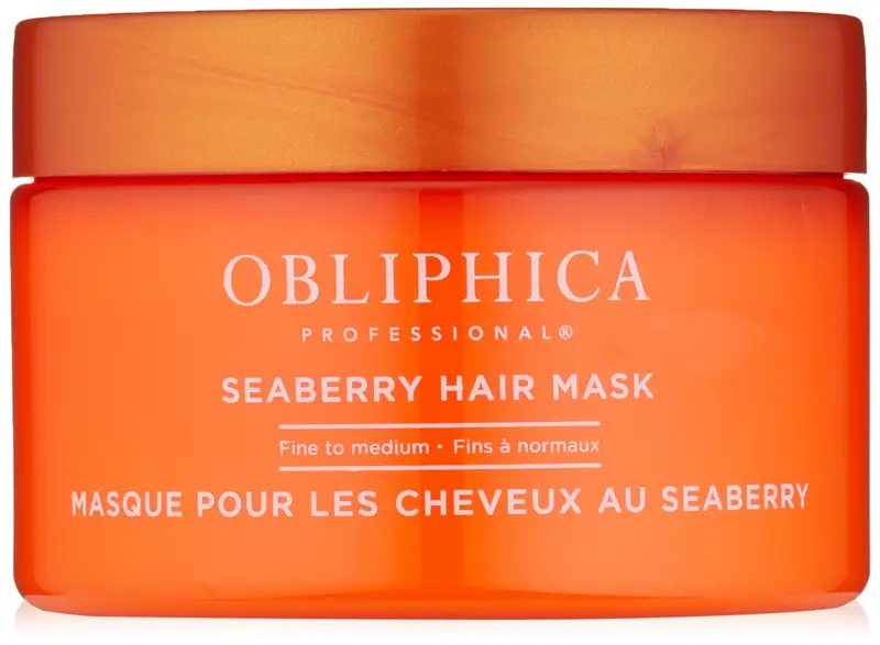 Obliphica Seaberry Masque - Soin profond hydratant pour cheveux secs et abîmés - Cheveux fins, frisés et colorés - 250 ml (lot de 1)
