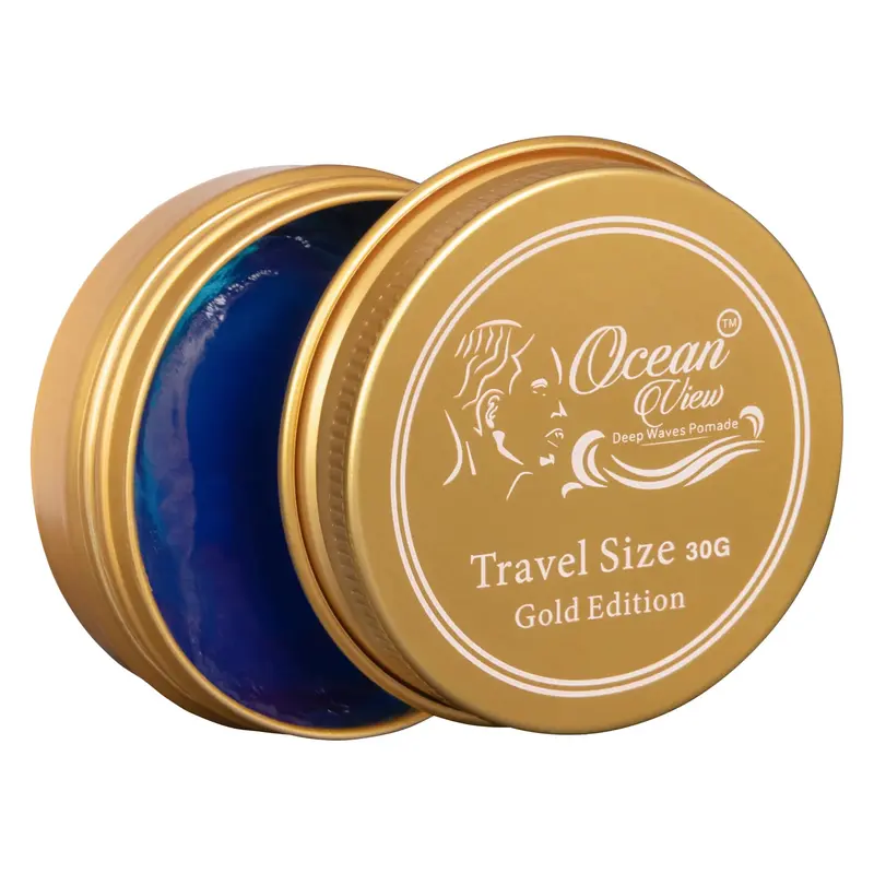 Ocean View Deep Waves Pomade – Édition Gold pour vagues 360, hydratante et tenue durable pour cheveux noirs