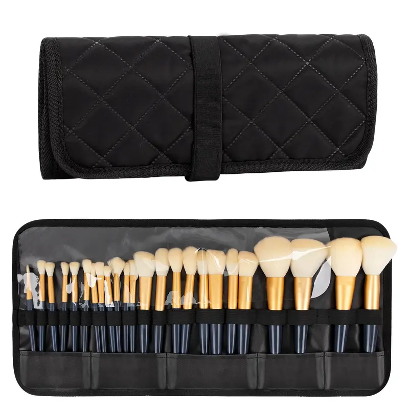 OCHEAL Étui pinceaux maquillage noir losange – Organisateur et pochette voyage