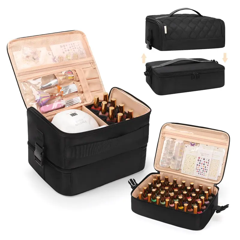 OCHEAL Organisateur Vernis Ongles 3-en-1 avec Lampe LED et 45+ Bouteilles