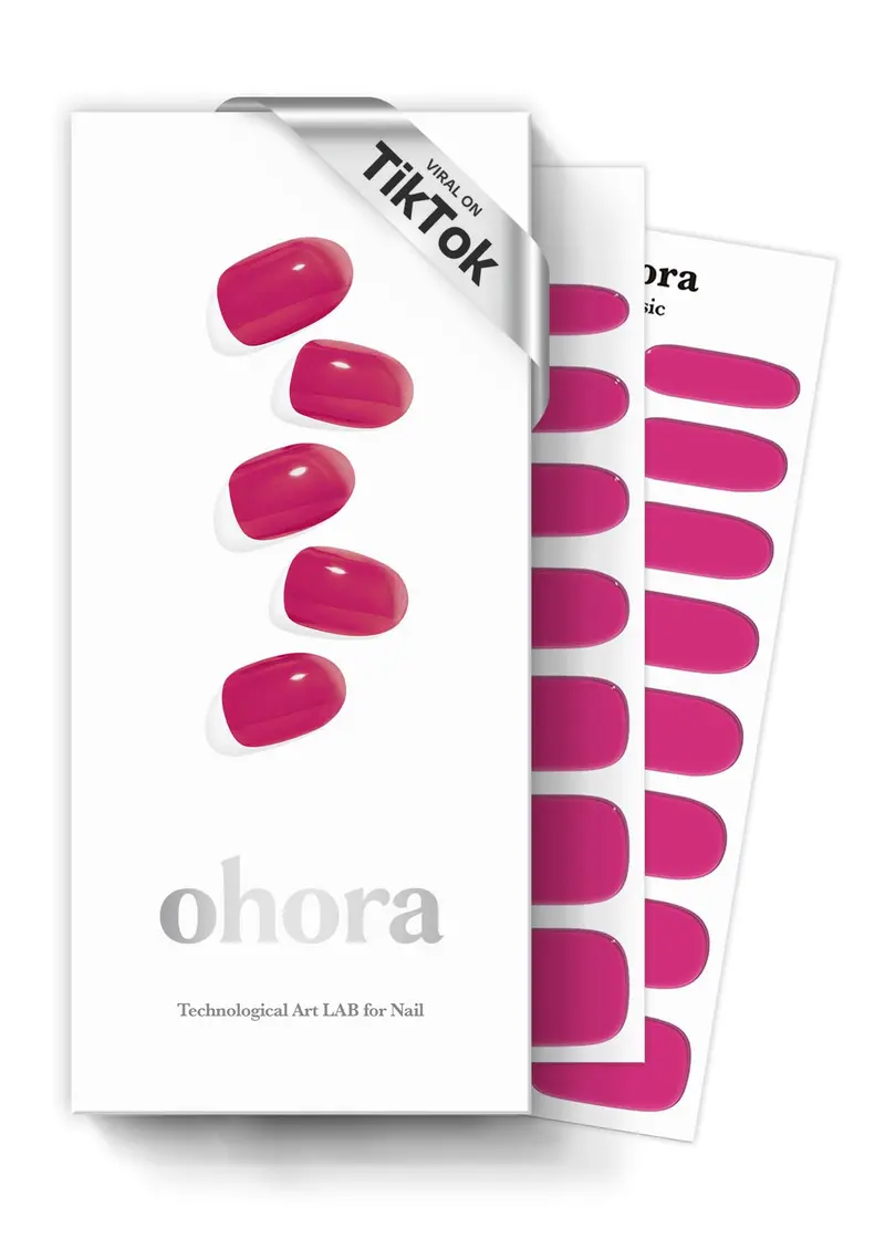 ohora – Bandes Gel Semi-Cuites pour Ongles N Tint Rouge Rosé – Teinte N Tint, Compatible UV/LED, Qualité Salon, Application Facile et Retrait Simple – Inclus 2 Pads Prep, Lime et Bâtonnet