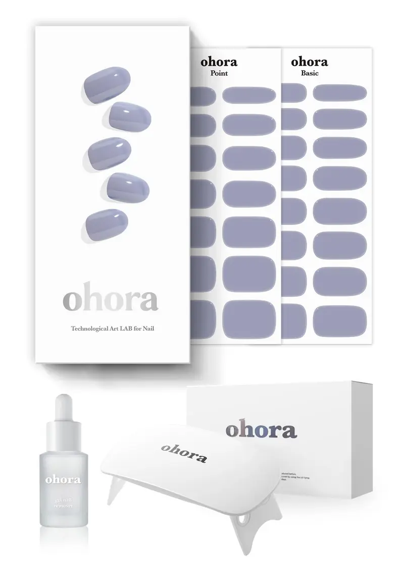 ohora Ensemble de bandes gel semi-cuites N Cream Cloud – Kit de démarrage avec lampe complète et dissolvant