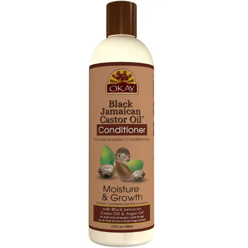 OKAY Conditionneur à l'huile de ricin jamaïcaine noire – Hydratant et démêlant pour cheveux plus épais – 354 ml