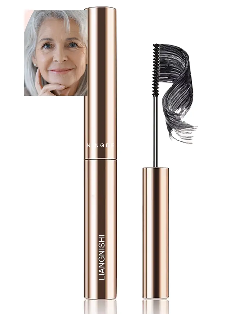 Okerker Mascara Noir – Cils fins et courts, longueur et volume, brosse ultra-précise ajustable et waterproof