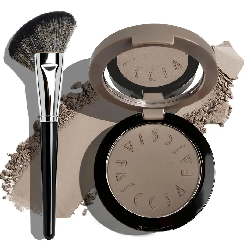 Okerker Palette Contour Froid Taupe Gris – Miroir et Poudre Contour pour Teints Fins et Frais