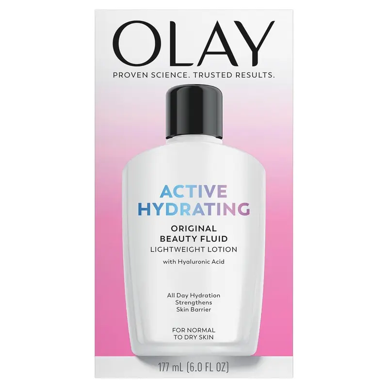 OLAY Active Hydrating Beauty Fluid Lotion Original – 6 oz, Pack de 2 pour économiser