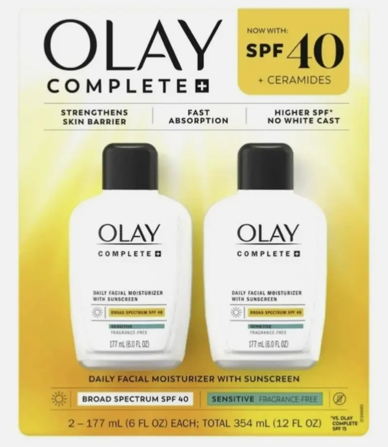 OLAY Complete – Crème Visage hydratante SPF40, 2x177 mL (354 mL au total)