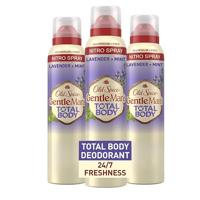 Old Spice Déodorant Corps Total – Lavande & Menthe, Sans Aluminium, Lot de 3 x 3,5 oz