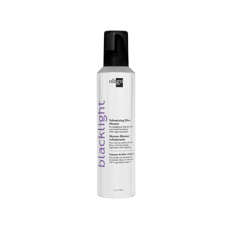 Oligo Professionnel Blacklight Mousse Fibre Volumisante — Volume durable, coiffage léger pour tous types de cheveux