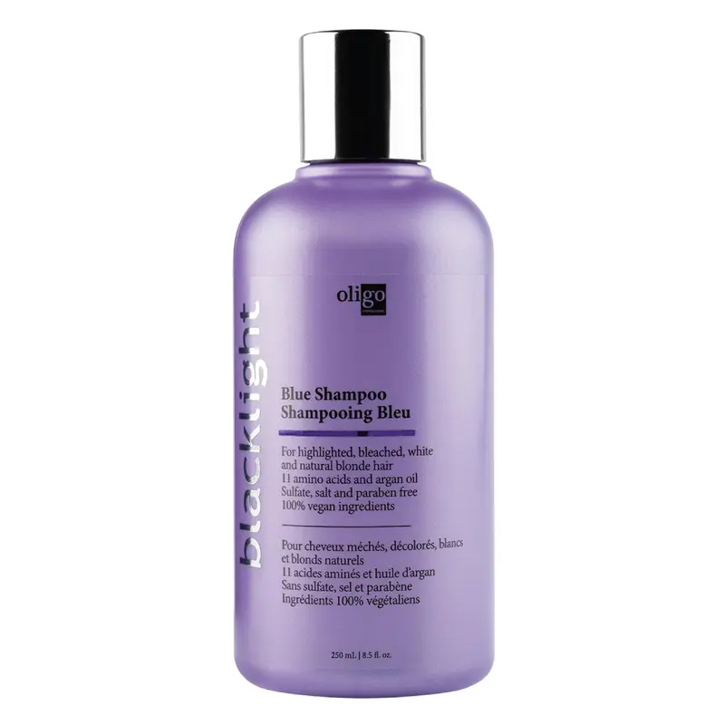 Oligo Professionnel – Shampooing Bleu Blacklight sans sulfate pour blondes et cheveux colorés – 8,5 oz