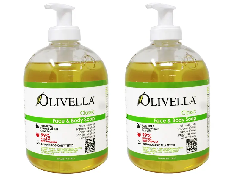 Olivella Savon Visage et Corps — Pack de 2 × 16,9 oz