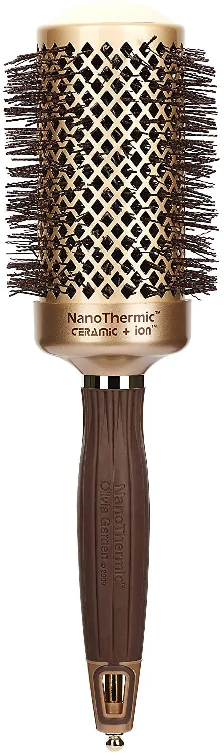 Olivia Garden NanoThermic NT-54 – Brosse Ronde Thermique en Céramique et Ionic, Diamètre 2 1/8 po, Poignée Ergonomique