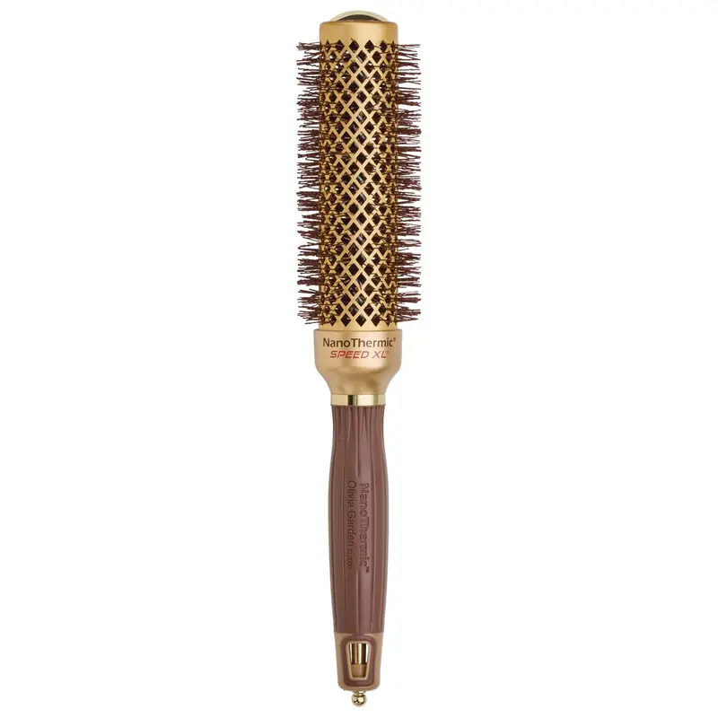 Olivia Garden NTXL-34 — Brosse Thermique NanoThermic Céramique + Ion Speed XL, 1 1/4 pouce, Non Électrique, Cheveux Normaux à Épais