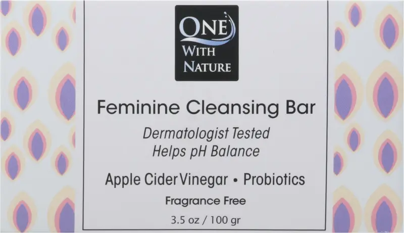 One With Nature Barre Nettoyante Féminine Sans Parfum, 3,5 oz