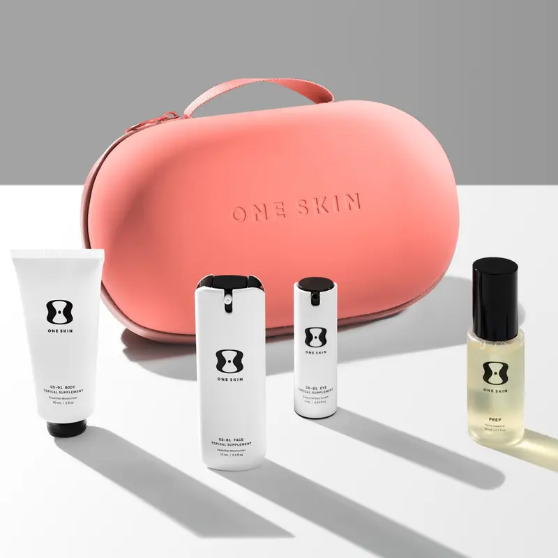 oneskin OS-01 Mini Kit Voyage – Routine longevity de la peau, format voyage conforme, développé par des scientifiques – Coral