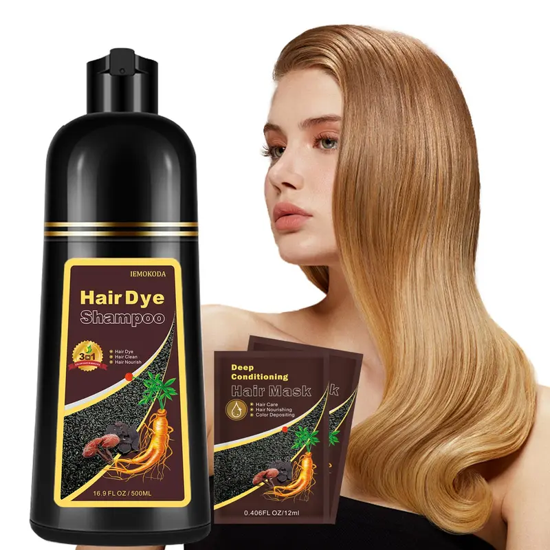 Onilyua Shampoing-Teinture 3-en-1 Doré Blond Brun – 500 ml, Couverture 100% en 10–15 min