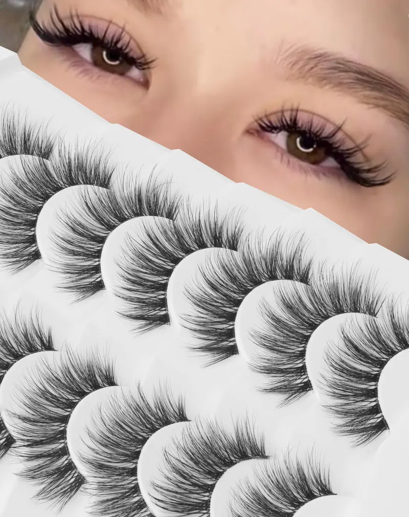 Onlyall Cils Faux Naturels Effilés – Regard Naturel et Léger A28 | 7 Paires