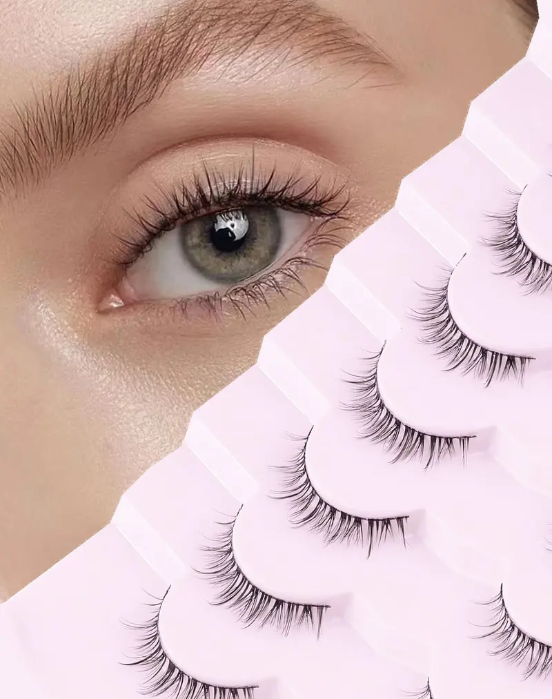 Onlyall Cils Naturels Courts D2 – Faux Cils Léger, Regard Naturel, 7 Paires