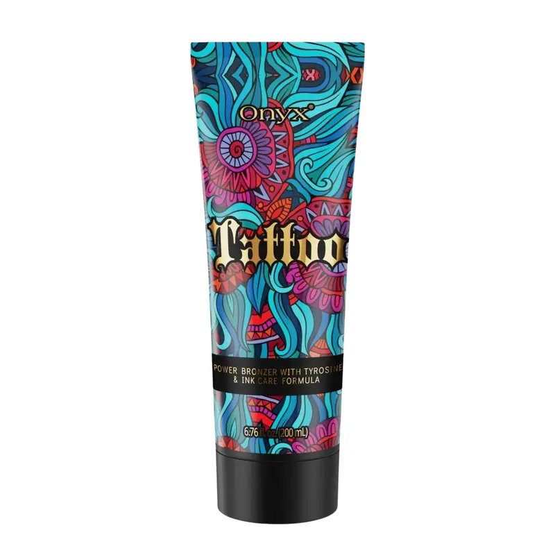 Onyx Tattoo Safe Lotion – Accélérateur de Bronzage en Salle Indoor, Protection Fade et Amélioration de la Couleur du Tatouage | Hydratation de la Peau (200 ml)