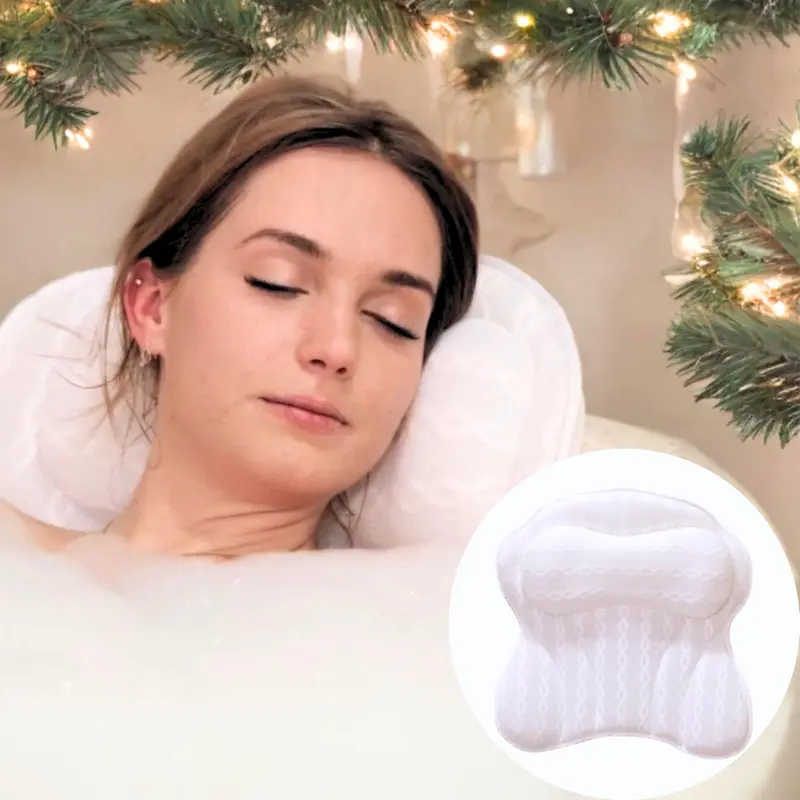 Oreiller de Bain KANDOONA — Soutien du cou et du dos, Luxe et Lavable en Machine