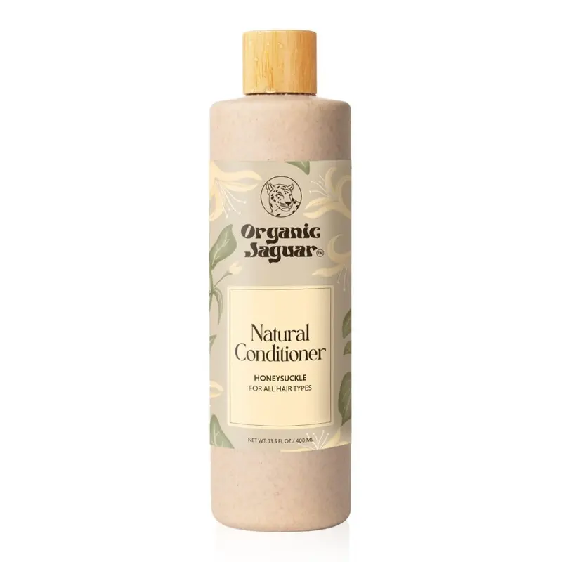 Organic Jaguar — Après-shampoing naturel au chèvrefeuille, sans sulfate, vitamine E, ricin, argan et amande, hydratation pour tous types de cheveux, 399 ml