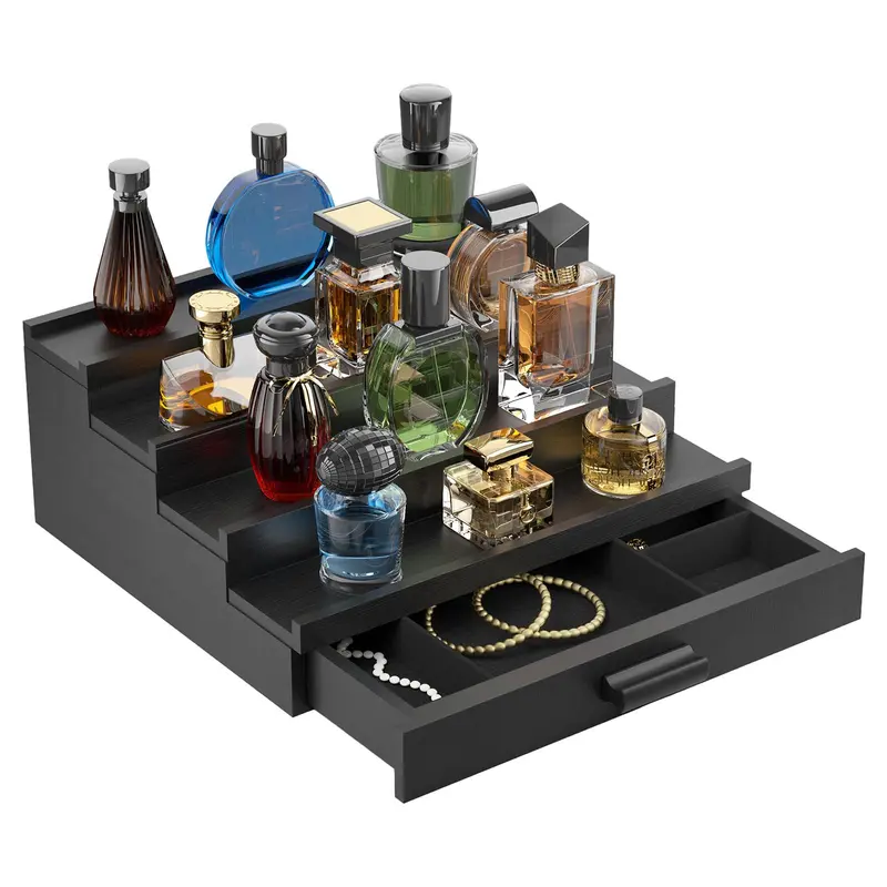Organisateur Parfums Bois 4 Étages – TIRYIUOU, Porte-Parfums et Bijoux